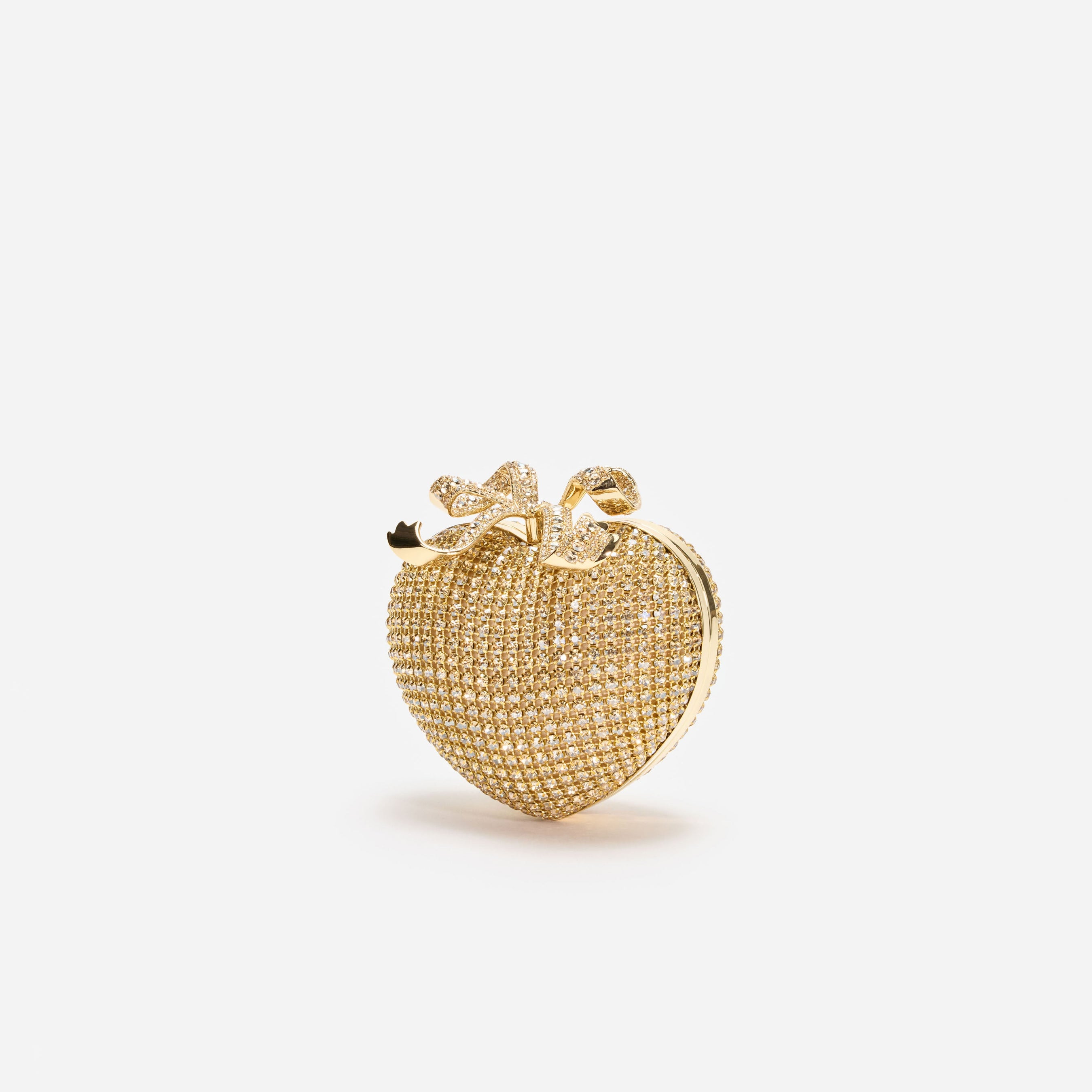 Gold Crystal Heart Clutch