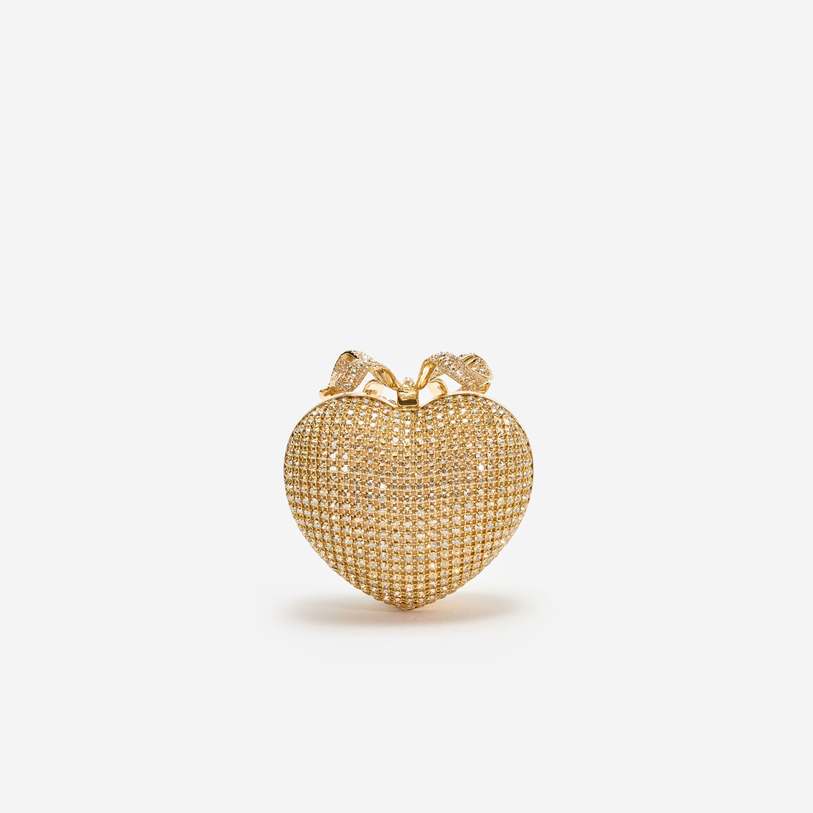 Gold Crystal Heart Clutch