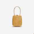 Brown Rattan Bag With Keychain