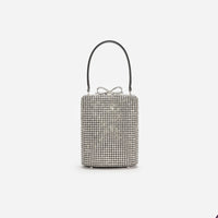 Silver Crystal Fishnet Bag