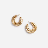 Gold Sculpted Hoop Earrings