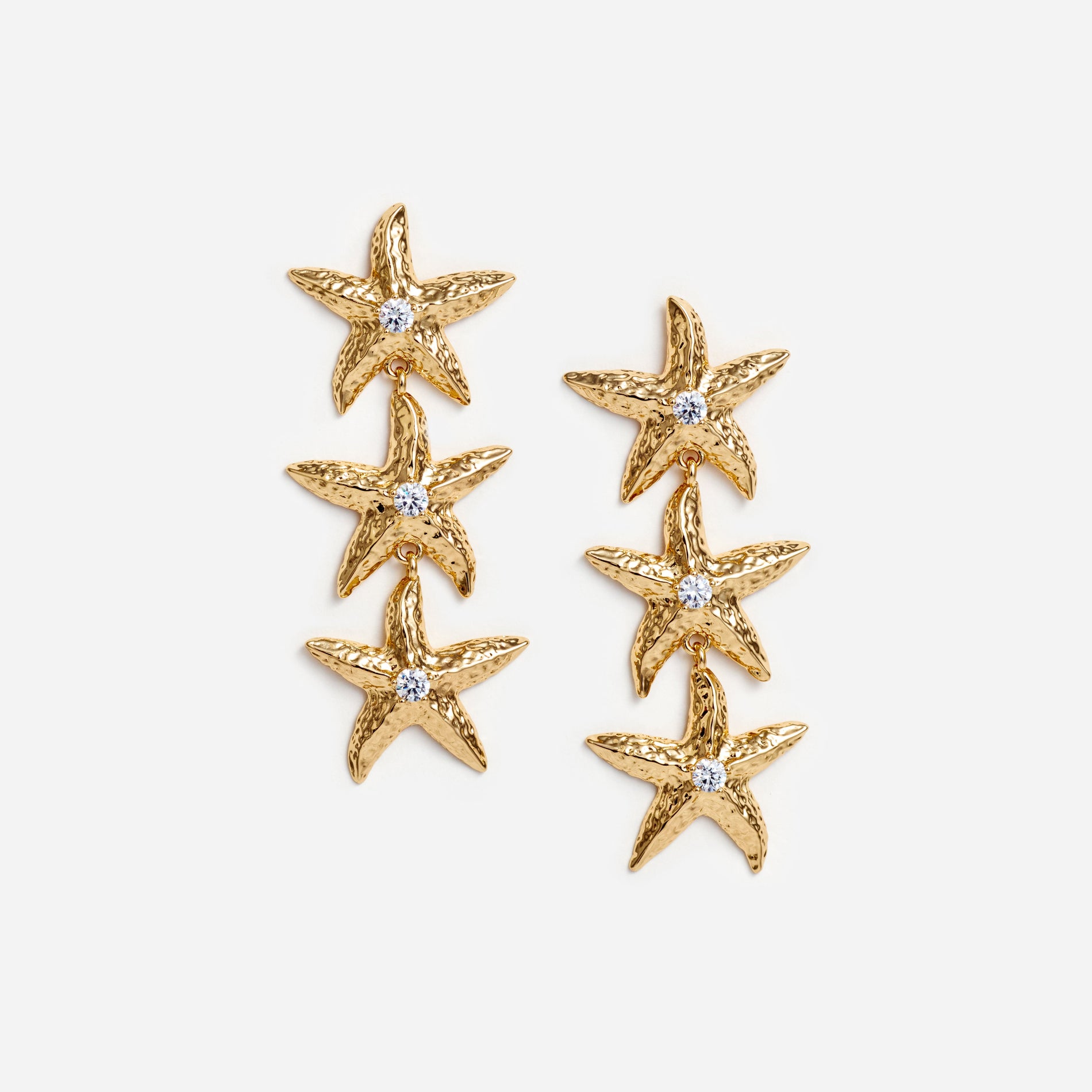 Mottled Gold Sea Star Earrings