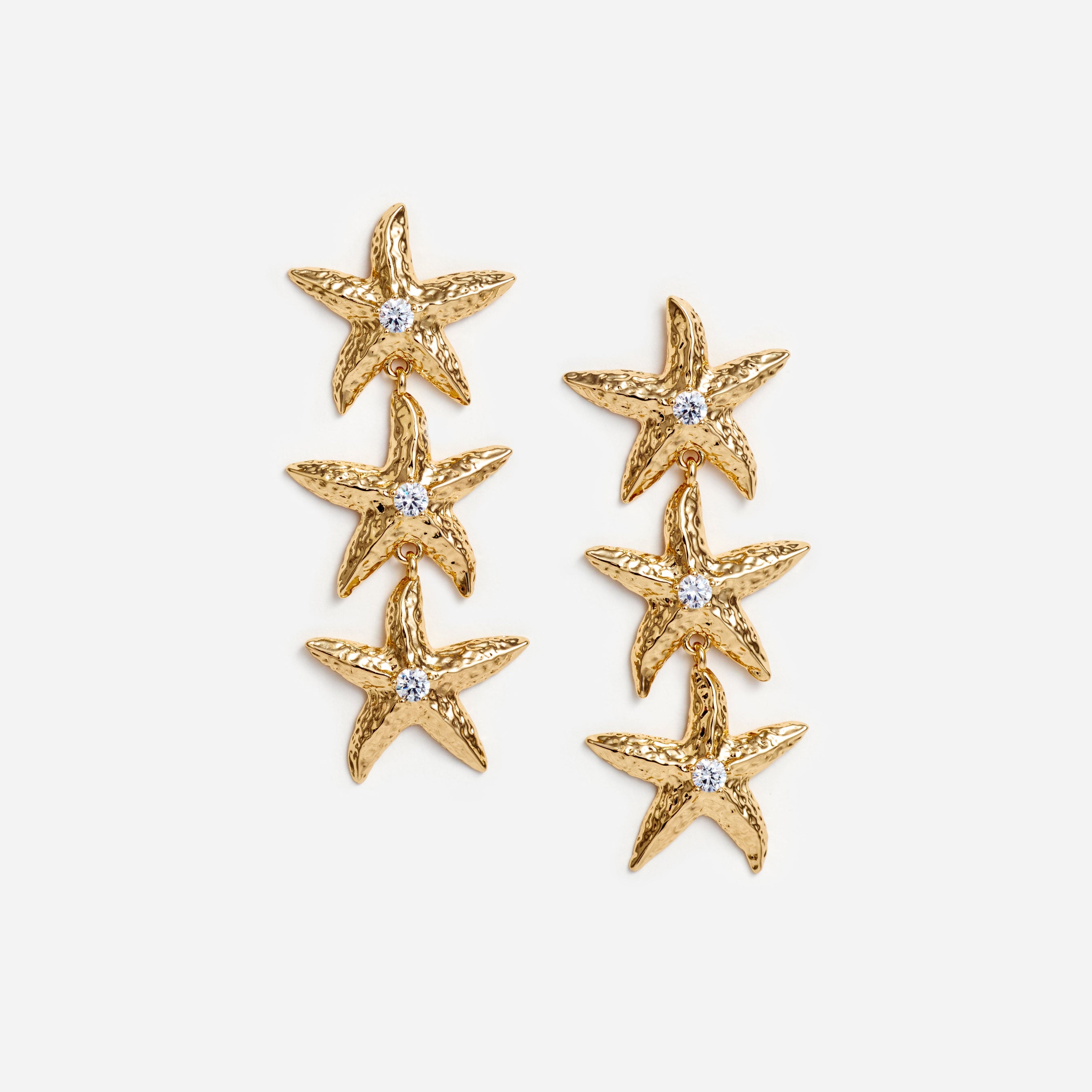 Mottled Gold Sea Star Earrings