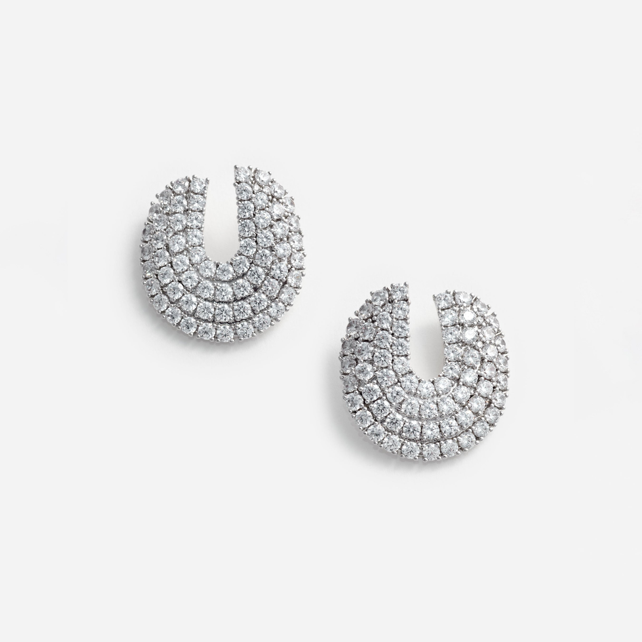 Crystal Curved Earrings