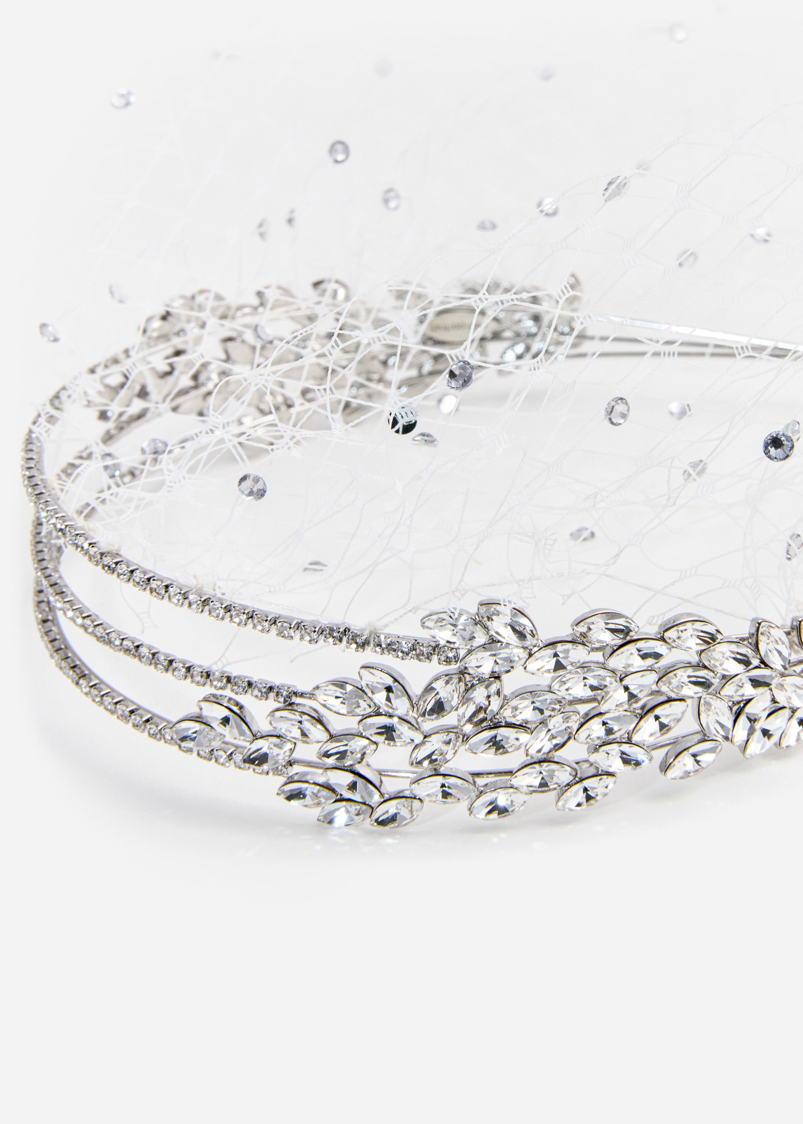 Crystal Embellished Veil Headband