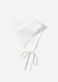 White Cotton Embroidered Bandana