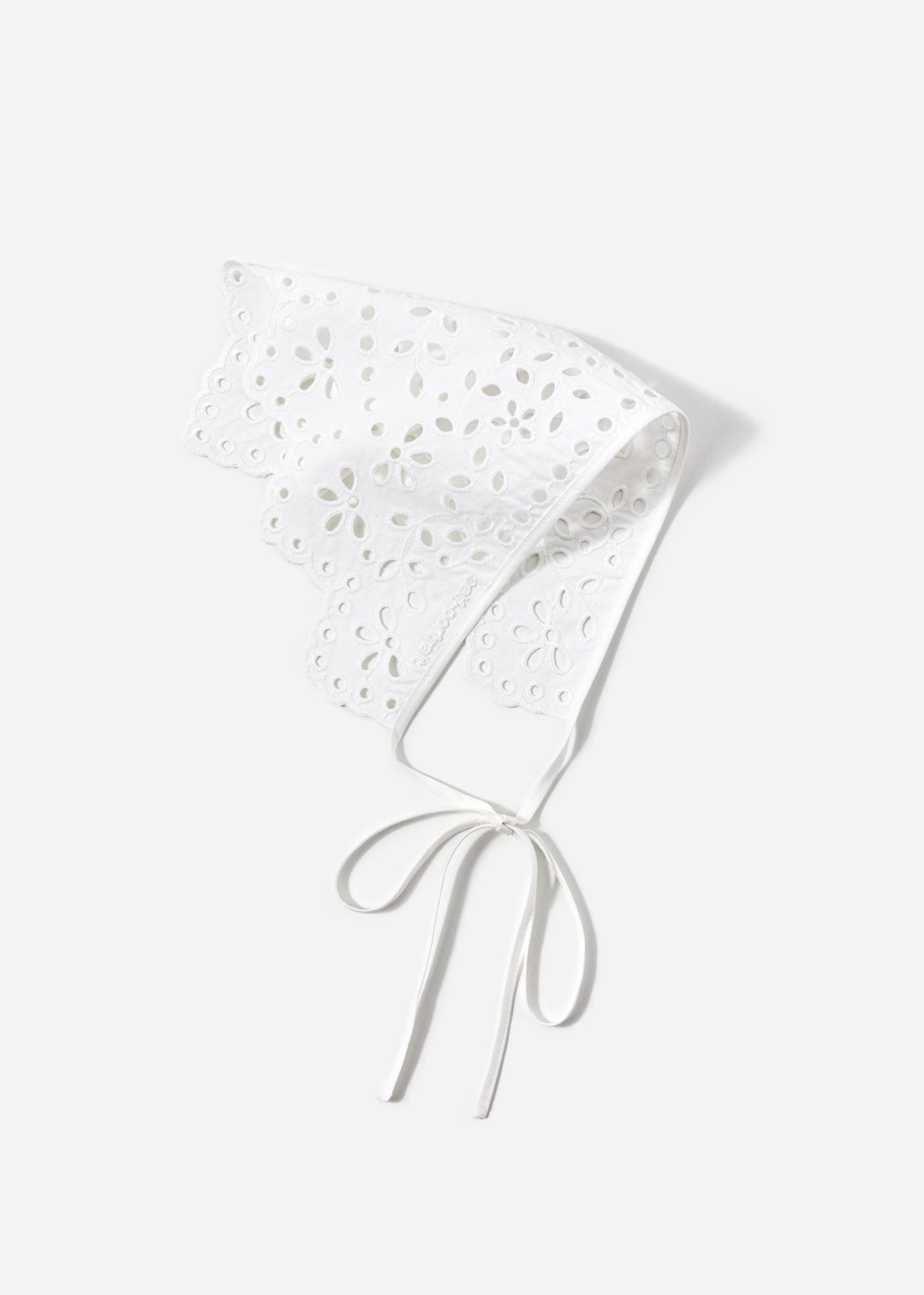 White Cotton Embroidered Bandana