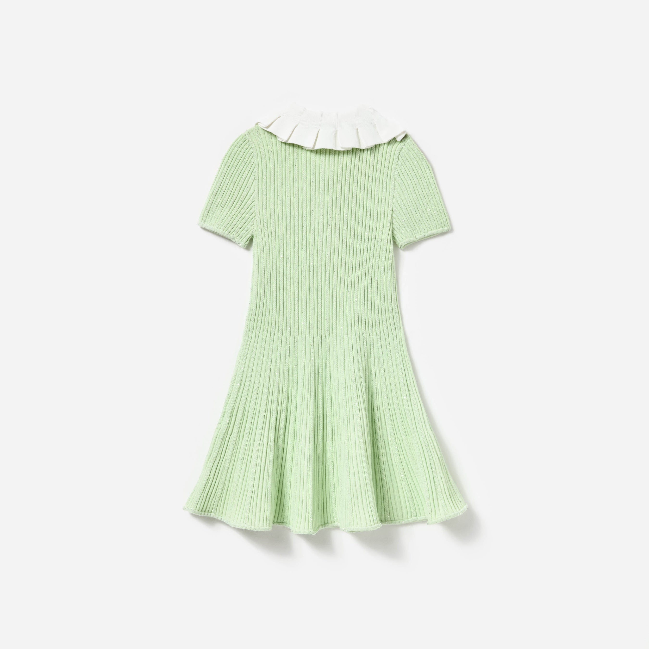 Green Ribbed Knit Dress