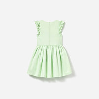 Green Cotton Flower Dress