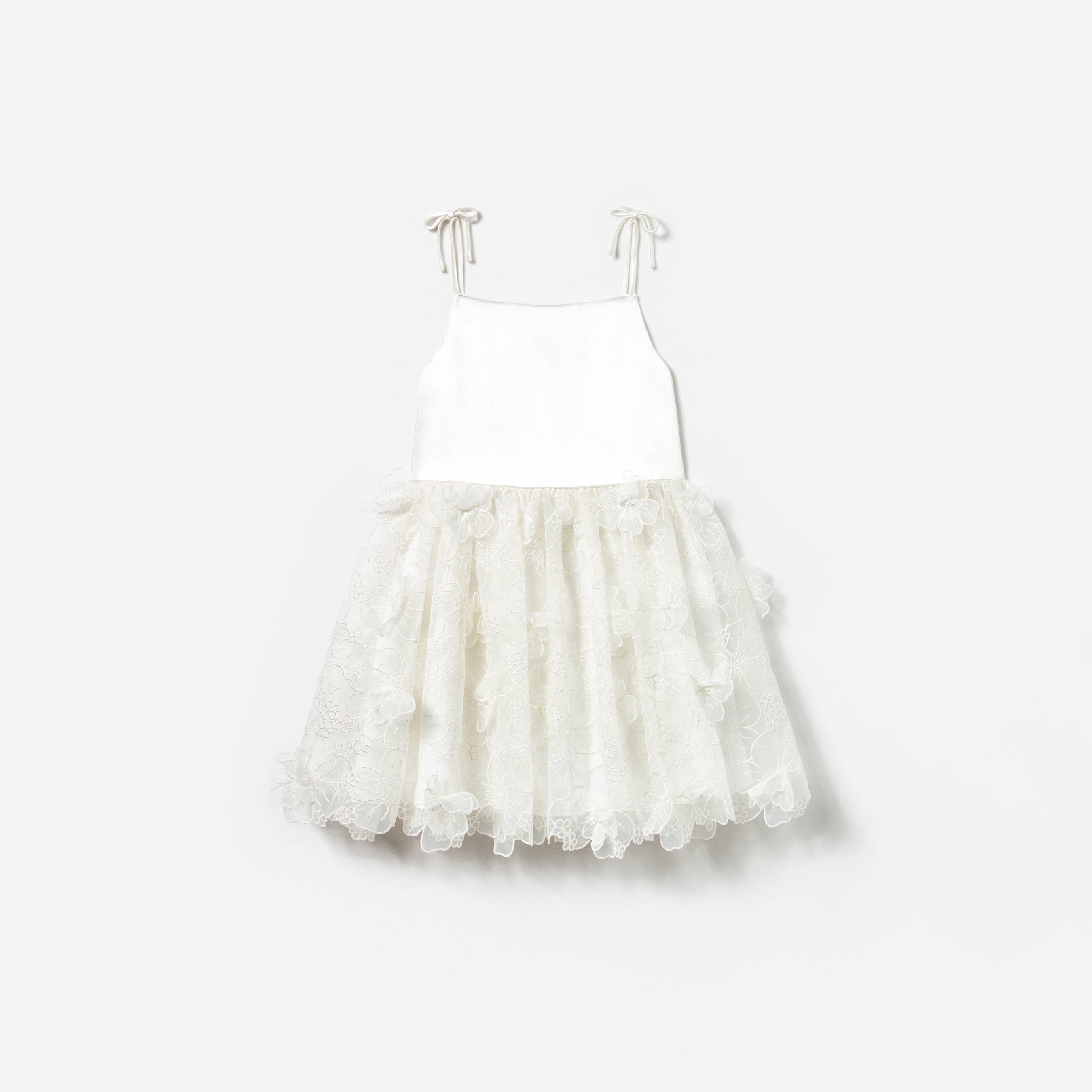 White Embellished Tulle Dress