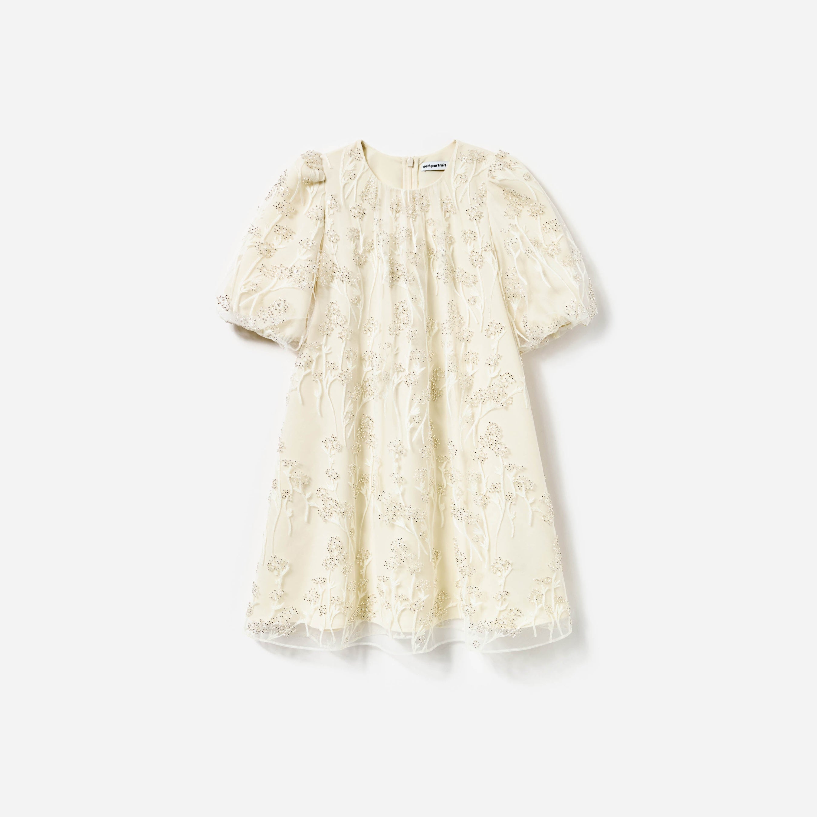 Cream Tulle Flower Dress