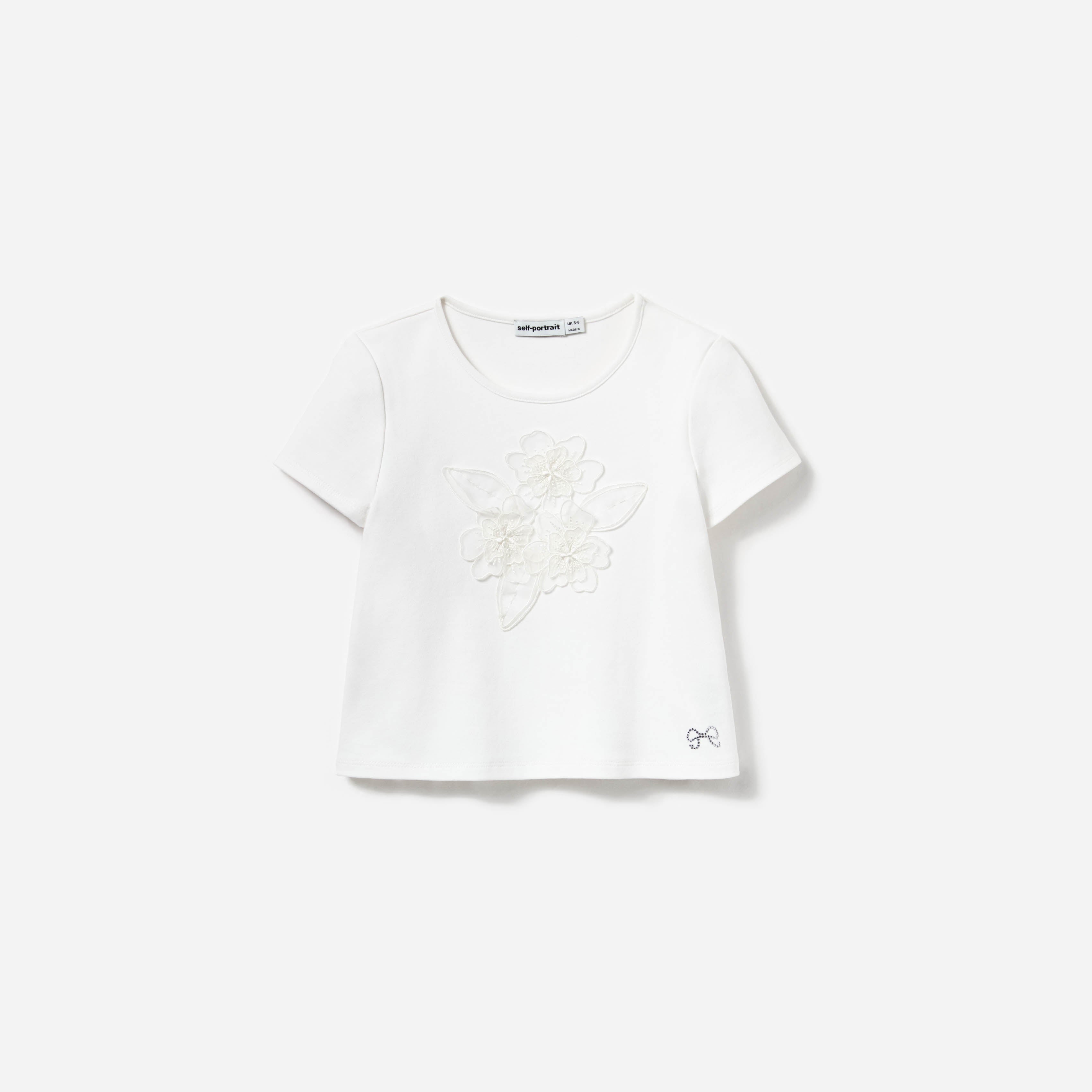Cream Jersey Flower T-Shirt