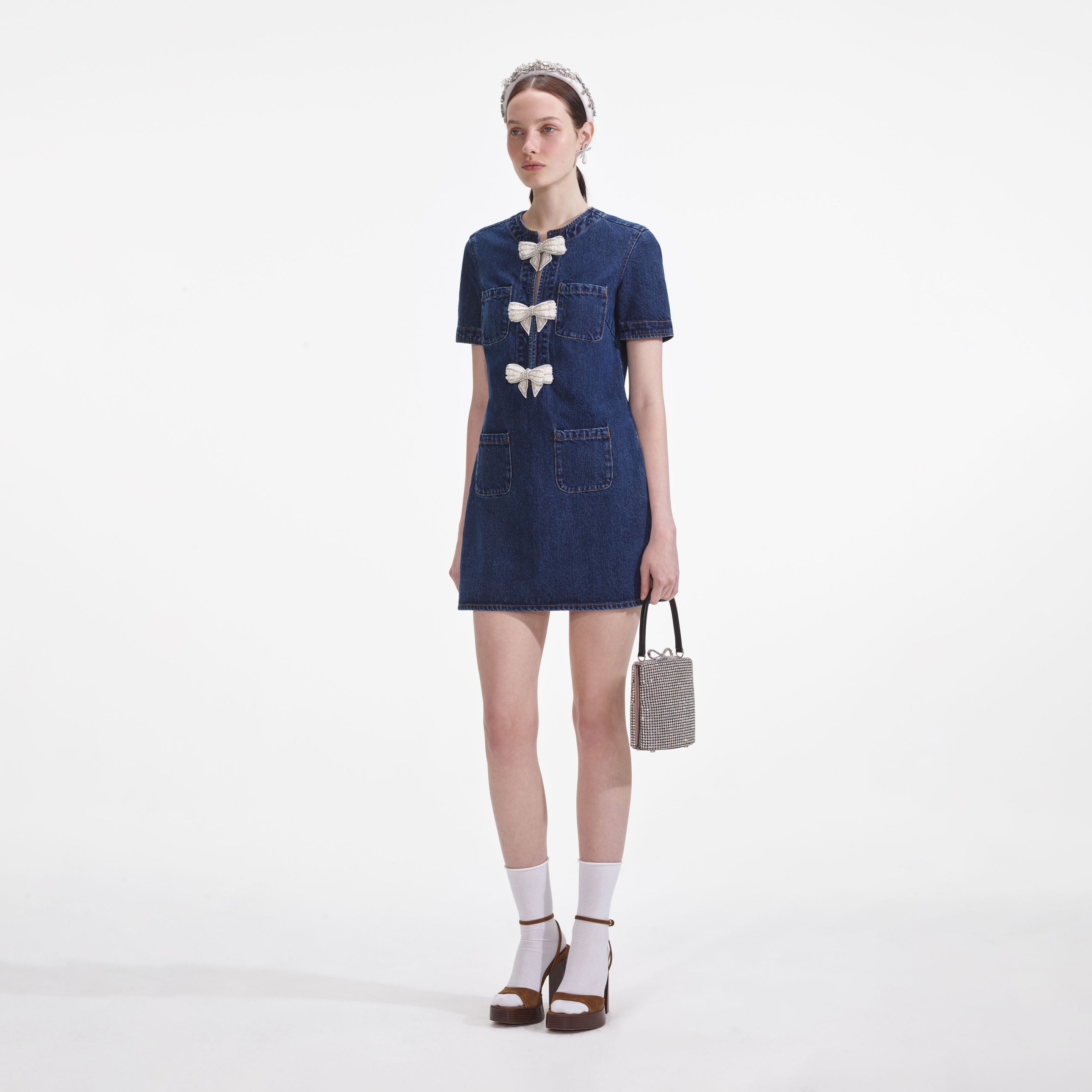 self-portrait Denim Mini Dress