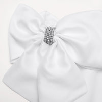 White Crepe Bow Mini Dress