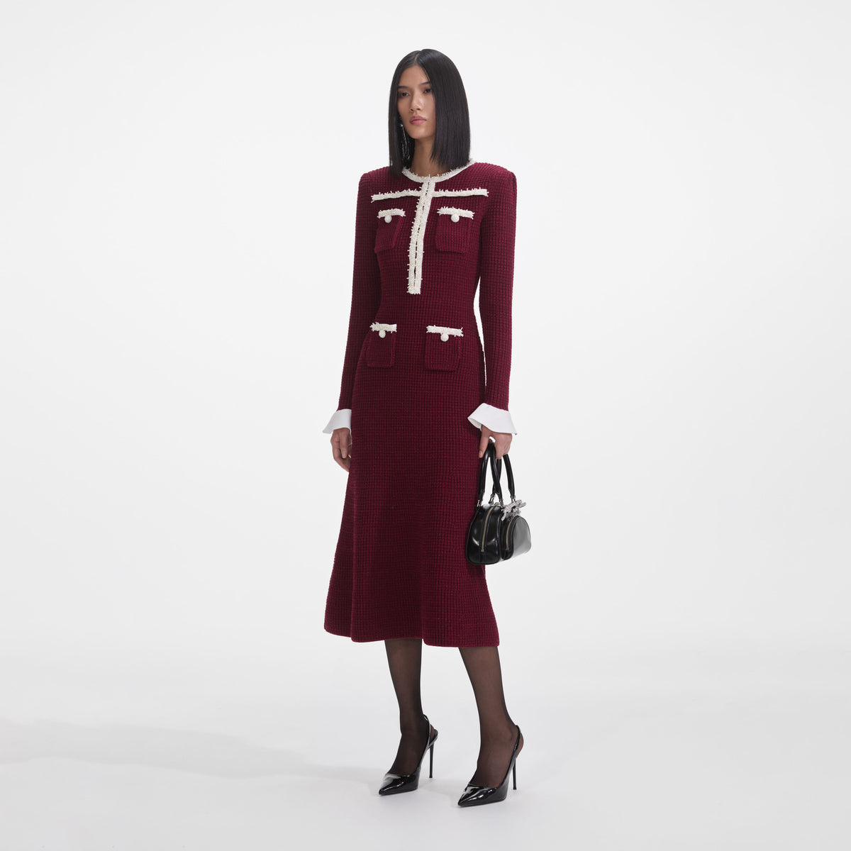 burgundy knit midi dress Buy Pour Moi Burgundy Red Elle Knit Midi Wrap Dress from Next USA