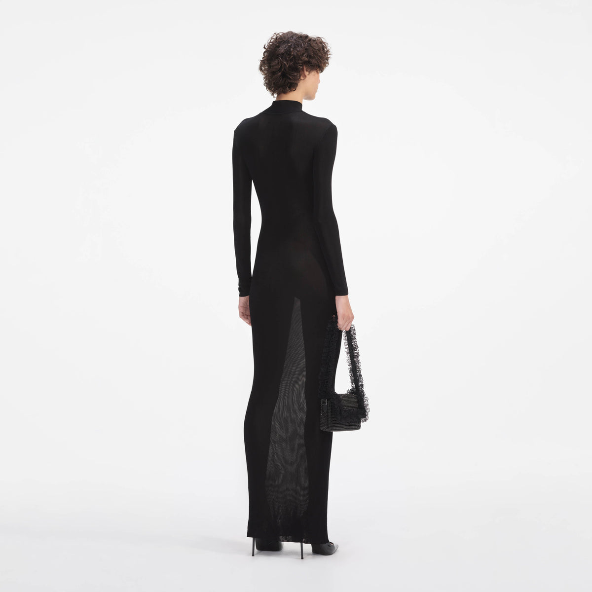 plt black textured rib knit cut out maxi dress Rib Knit Cut Out Dress - Black - M