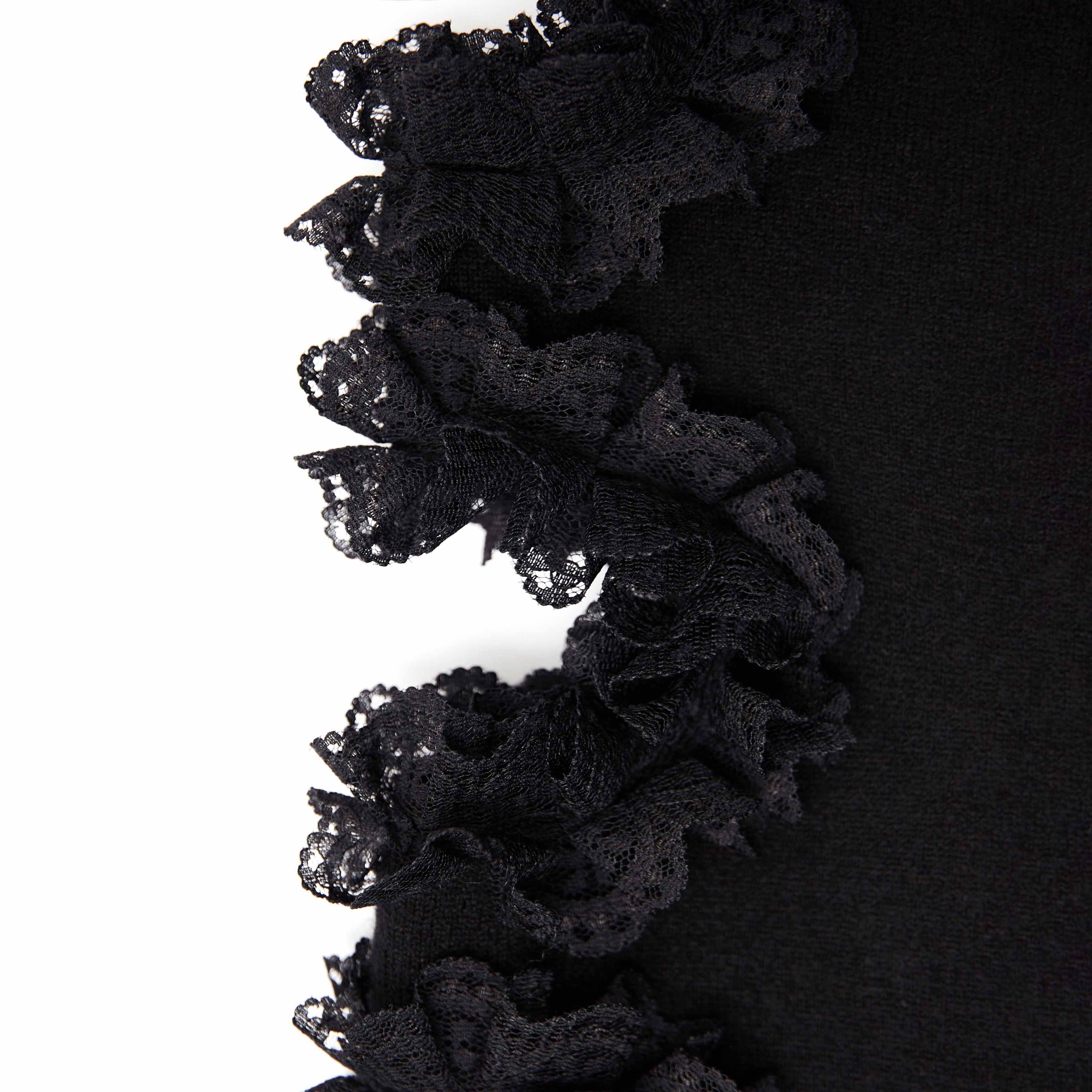 Black Cut Out Lace Detail Jumper