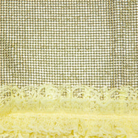 Yellow Crystal Fishnet Mini Skirt