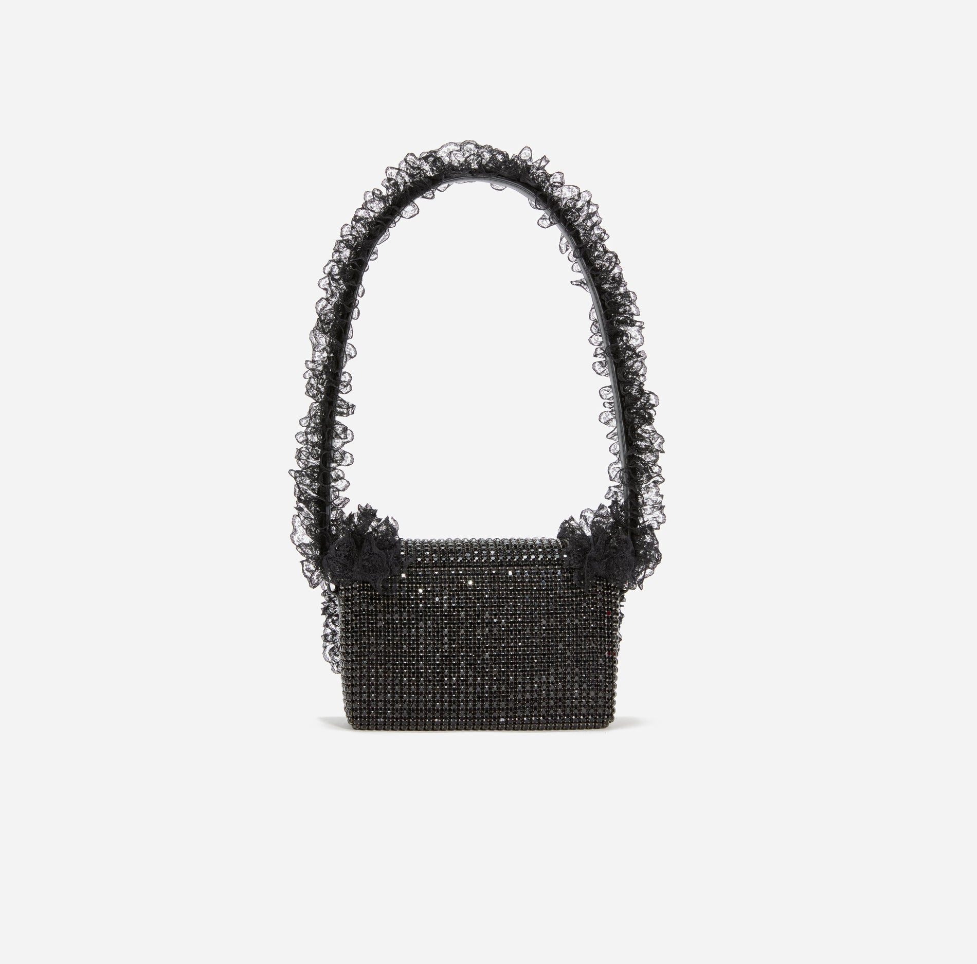 A photo of the Black Crystal Lace Detail Bag