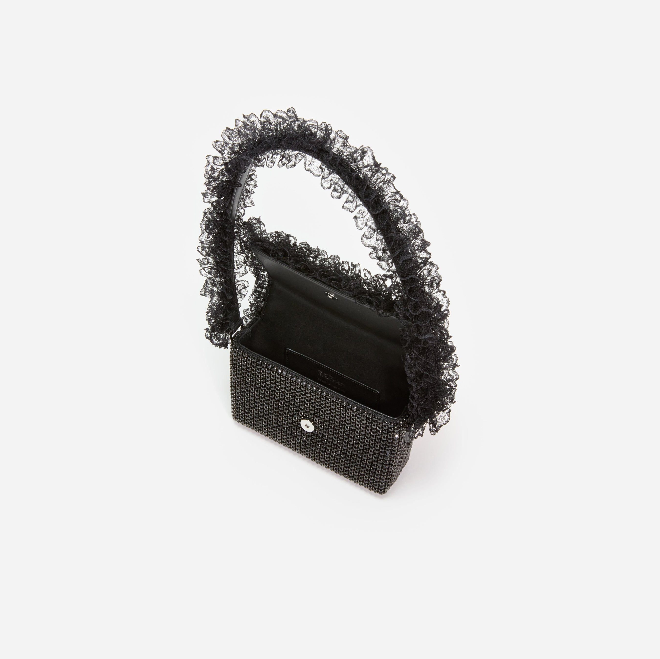 Black Crystal Lace Detail Bag