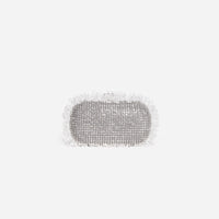 Silver Crystal Lace Detail Clutch