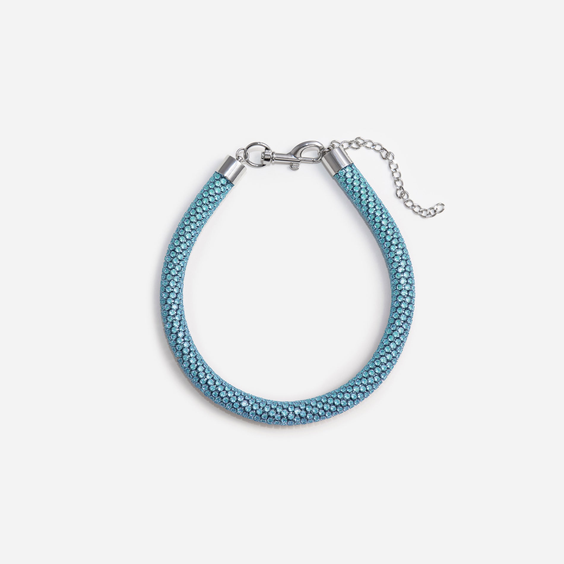 Blue Crystal Tube Necklace