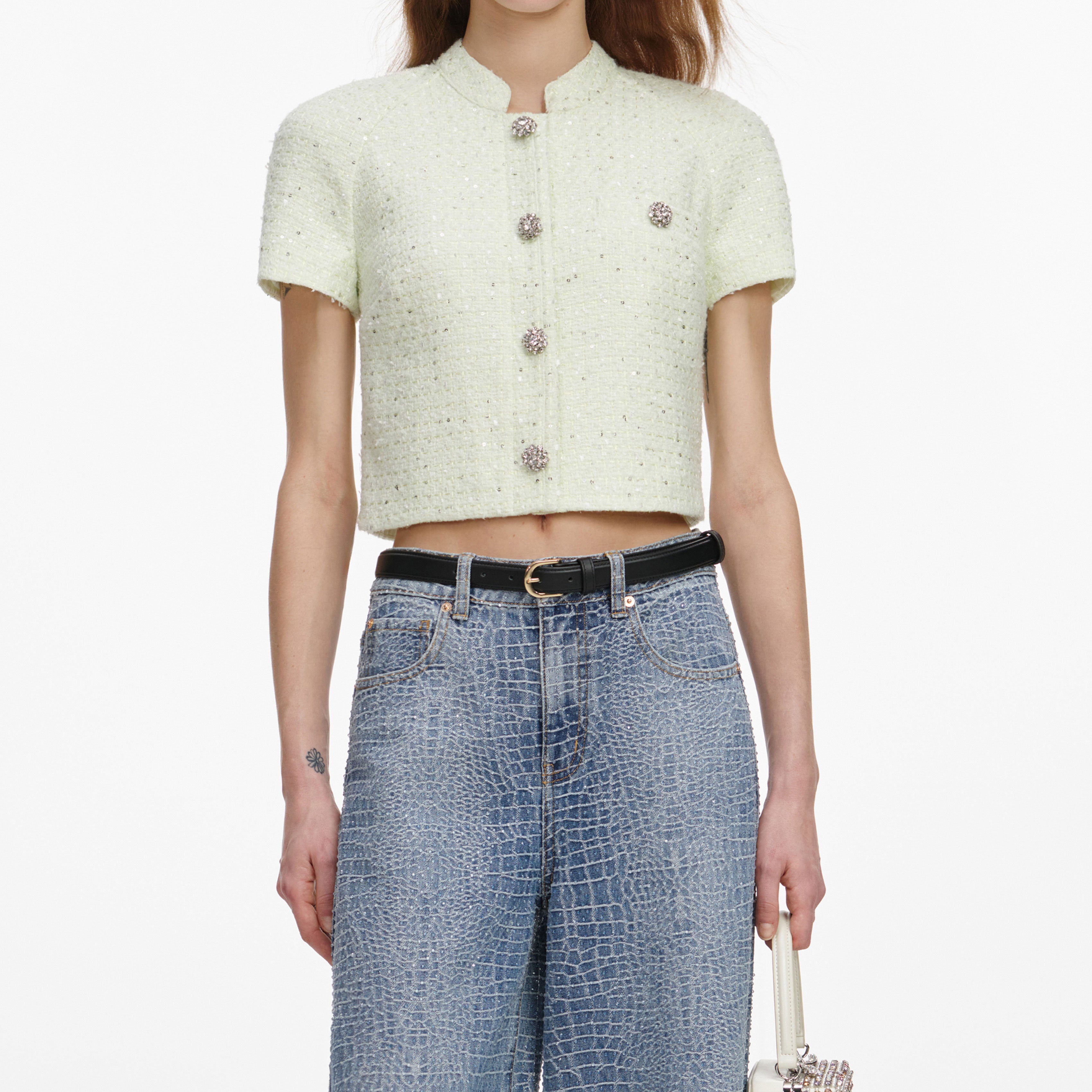Lime Boucle Top
