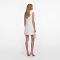 Cream Boucle Lace Trim Mini Dress
