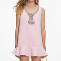 Pink Crepe Mini Dress