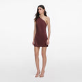 Brown Satin Mini Dress