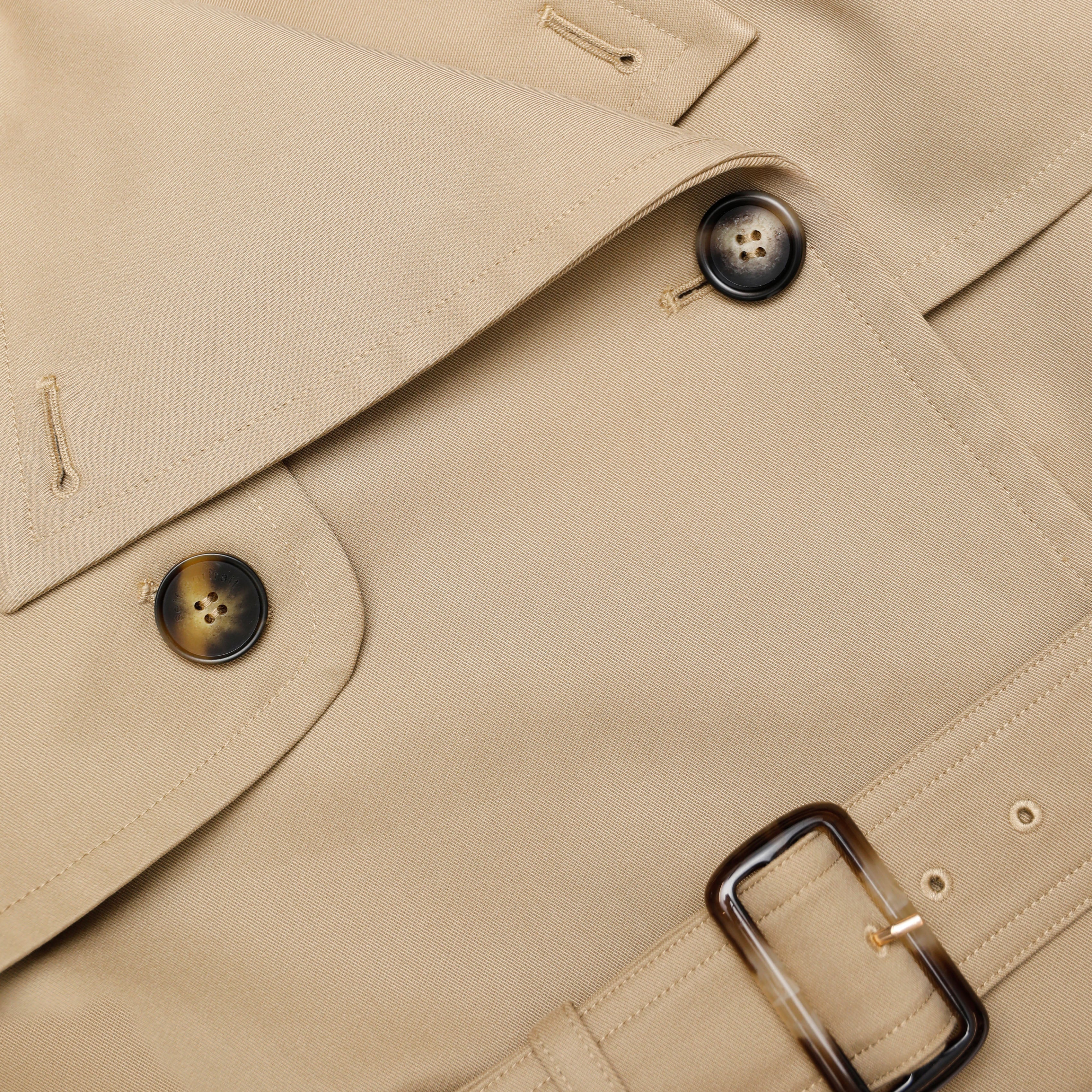 Beige Cropped Trench Jacket