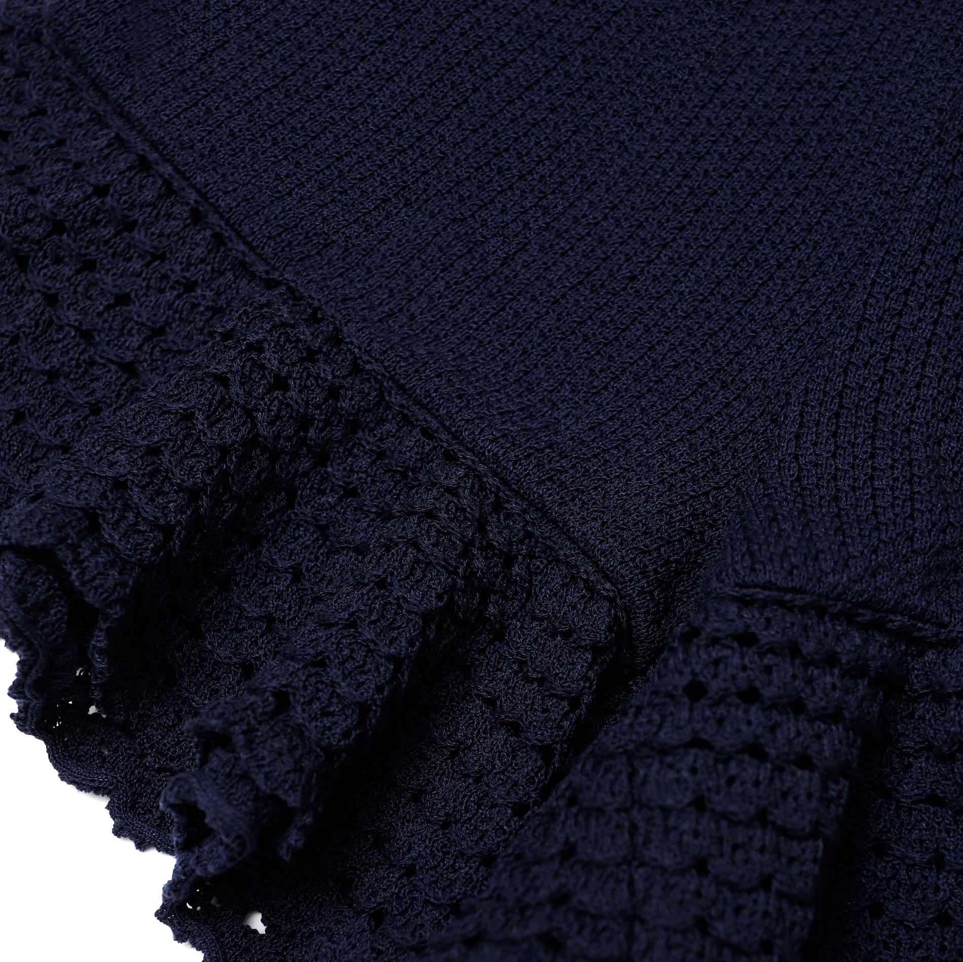 A close up of the fabric for the Navy Knit Shorts