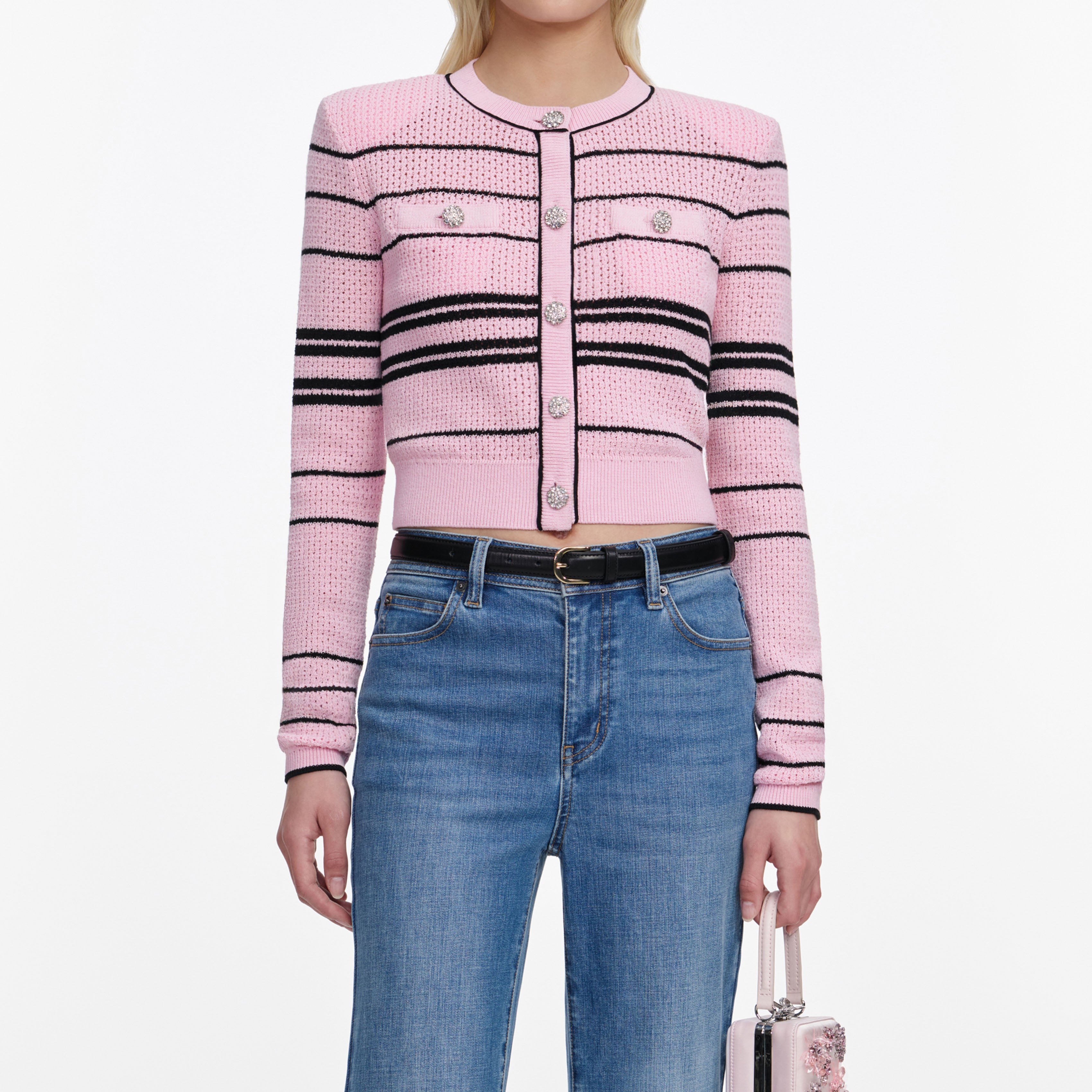 スカートとカーディガン Self-Portrait Red Viscose Cardigan – self-portrait-US