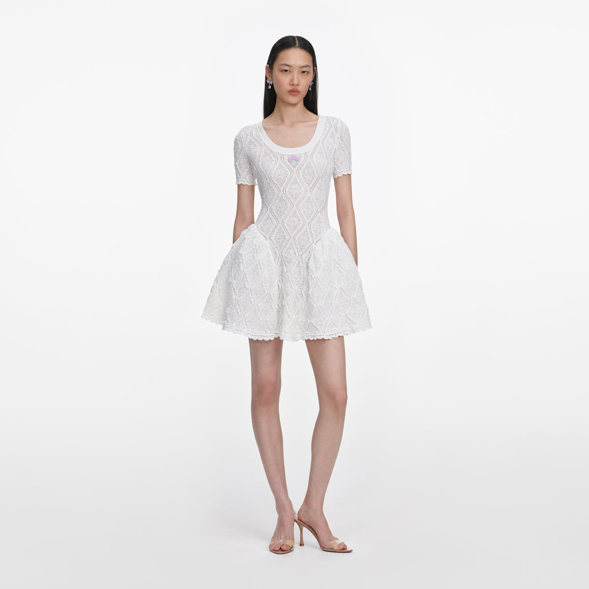 Self-Portrait White Polyester Casual Dress - M