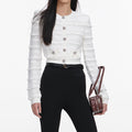 White Pointelle Diamante Cardigan