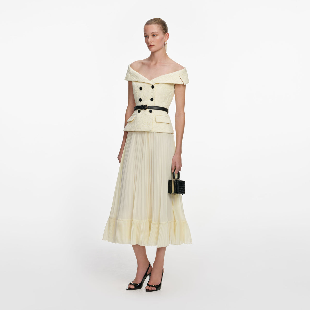self portrait chiffon dress self-portrait - Yellow Lace Midi Ethereal Ruffled Gown | red evening dresses Oh la la Size:44 Short