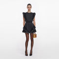 Black Polka Dot Frill Mini Dress