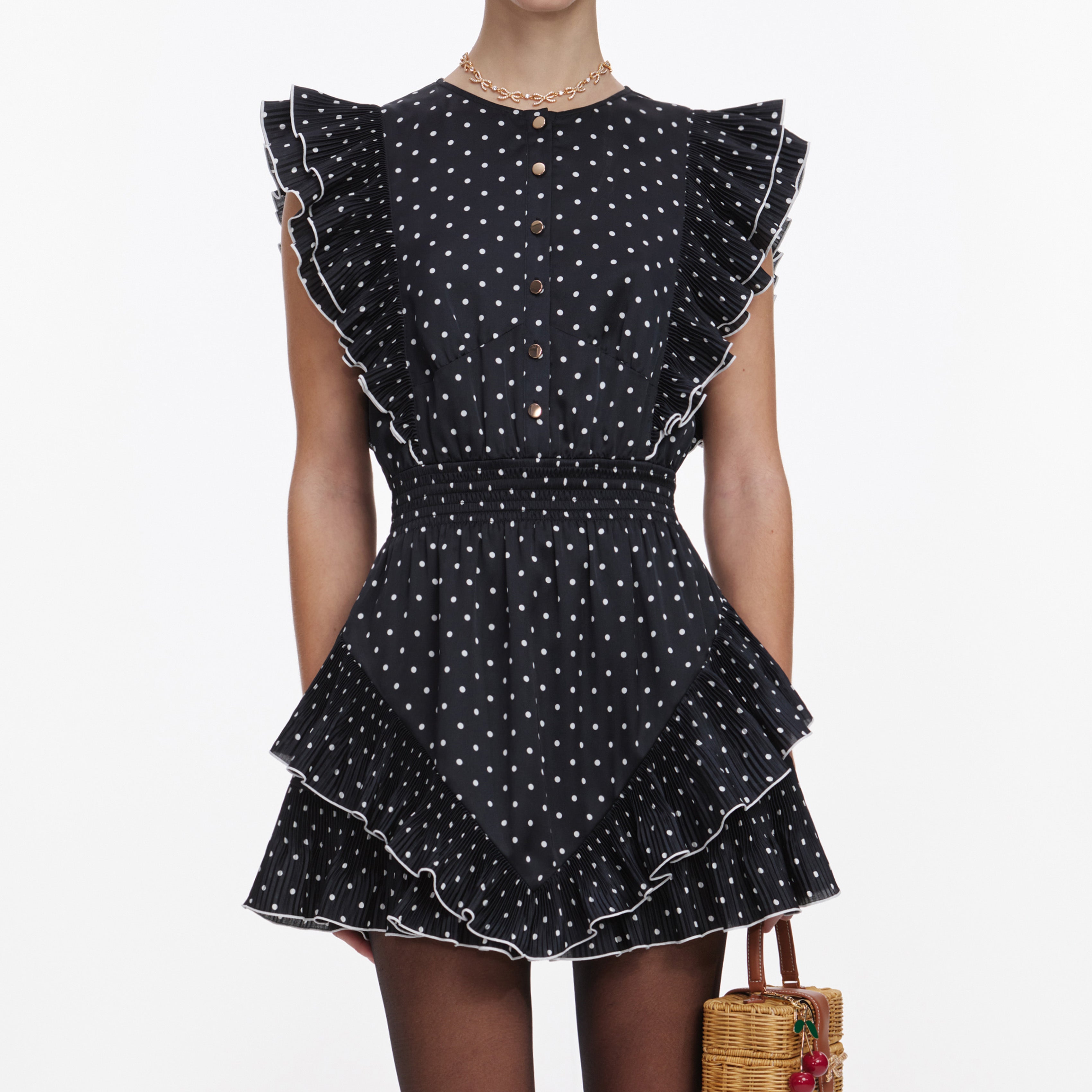 M me eme Petite Dot Frill onepiece IVR