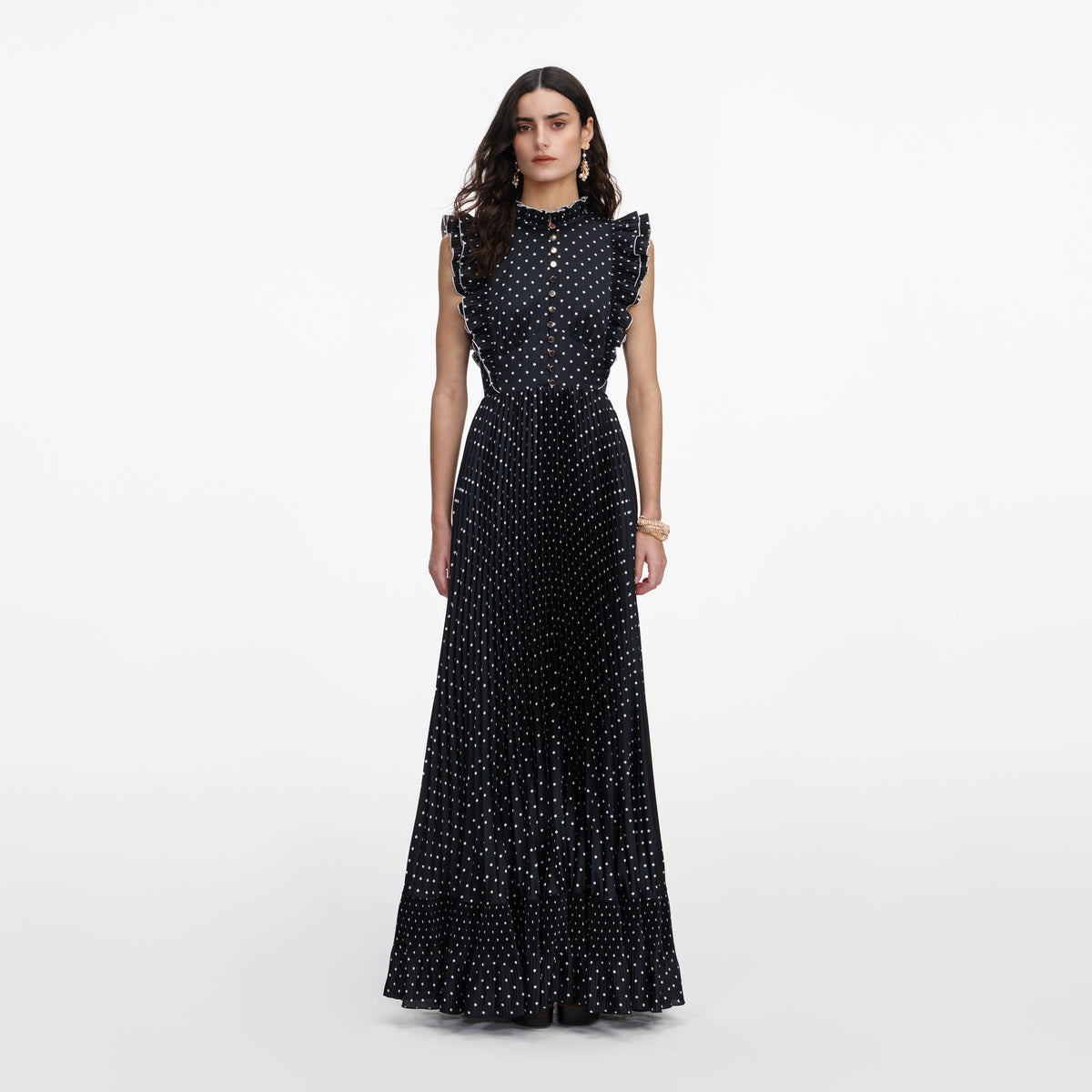 Self-Portrait Black Polyester Casual Dress