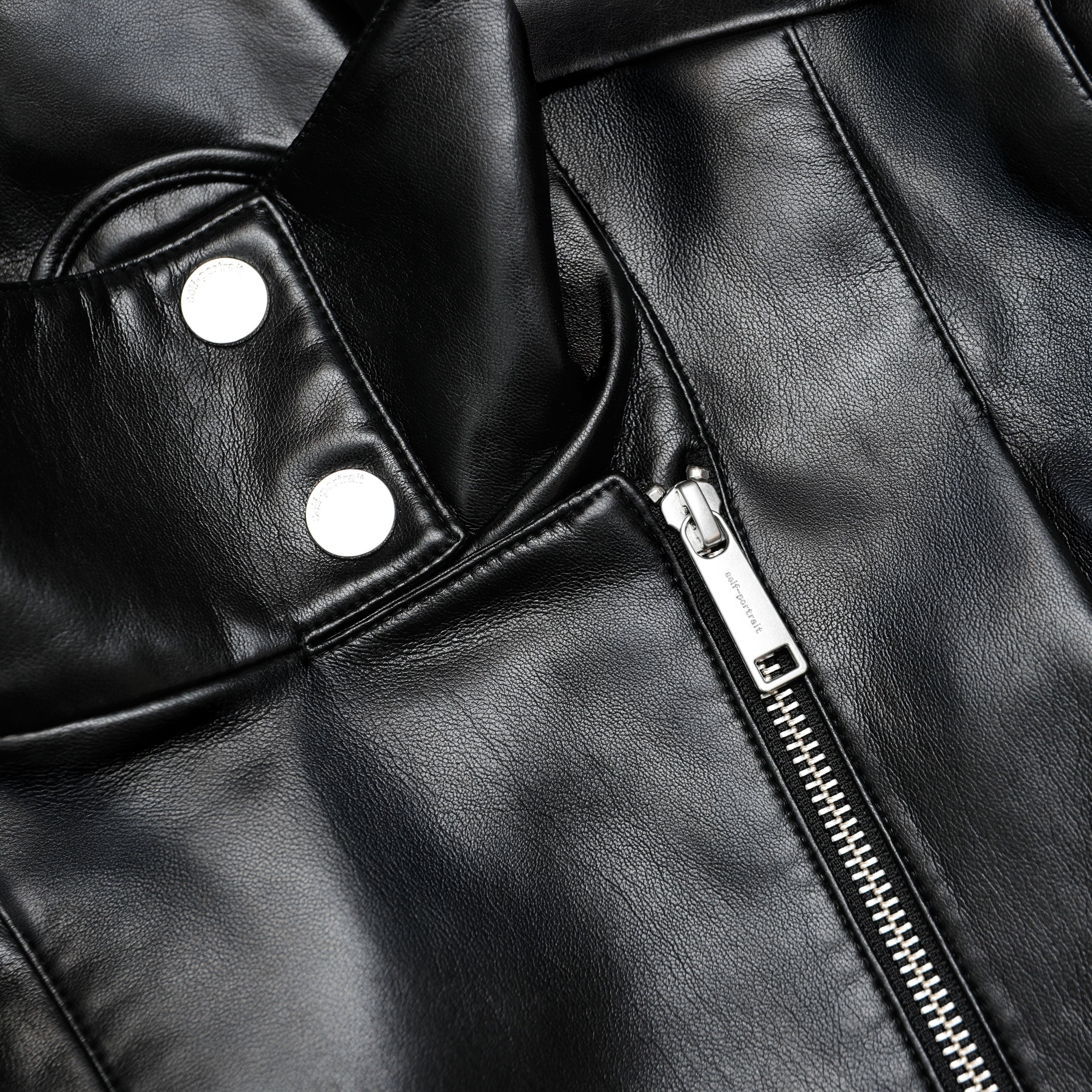 Black Faux Leather Biker Jacket
