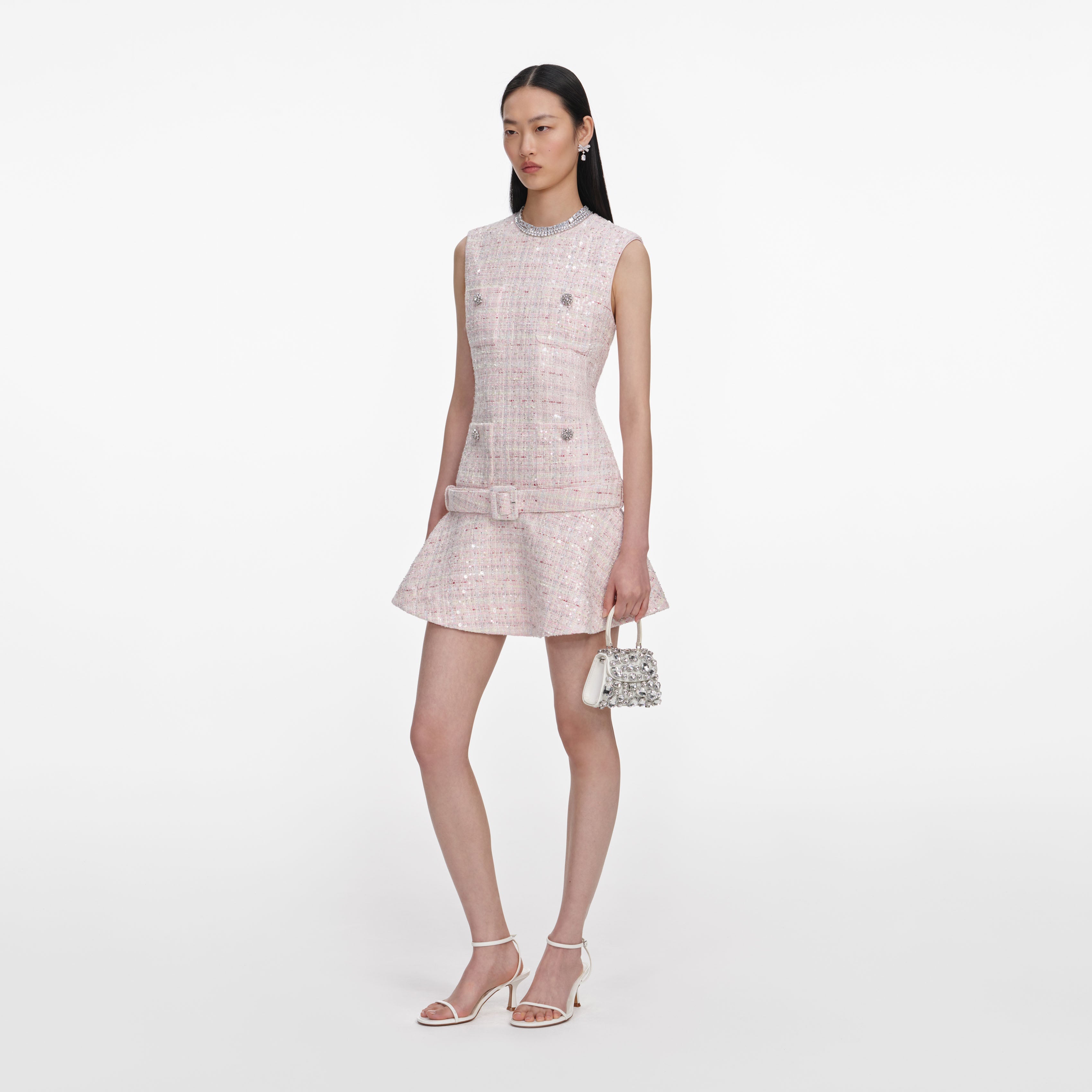 self-portrait 半袖ミニワンピース UK8 美品】 Self-Portrait / セルフポートレート | Hexagon Lace Mini