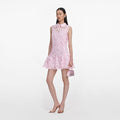 Pink Lace Collared Mini Dress
