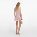 Pink Lace Crystal Mini Dress