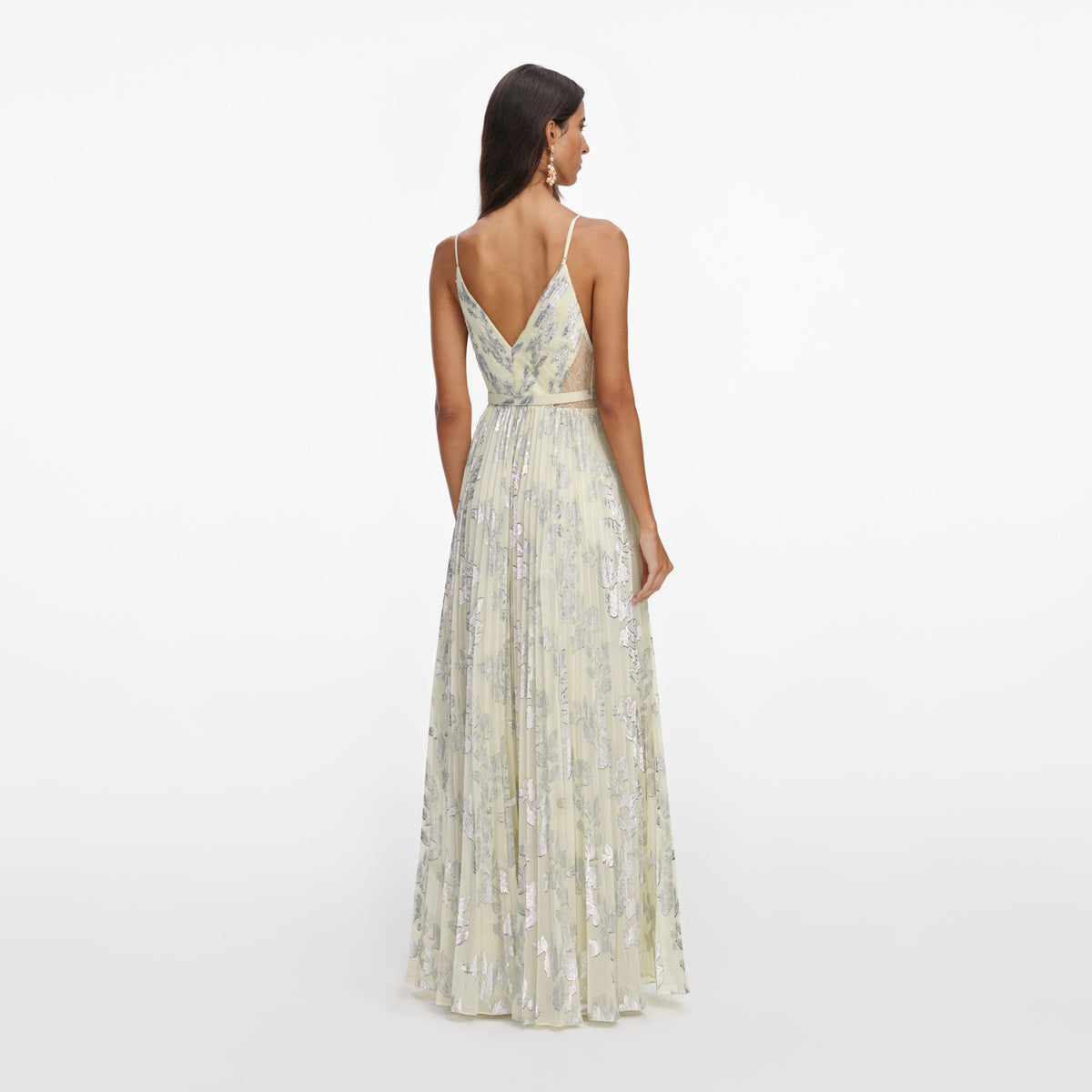 self portrait gold metallic maxi dress Gold Metallic Strappy Maxi Dress – self-portrait-US main image 0