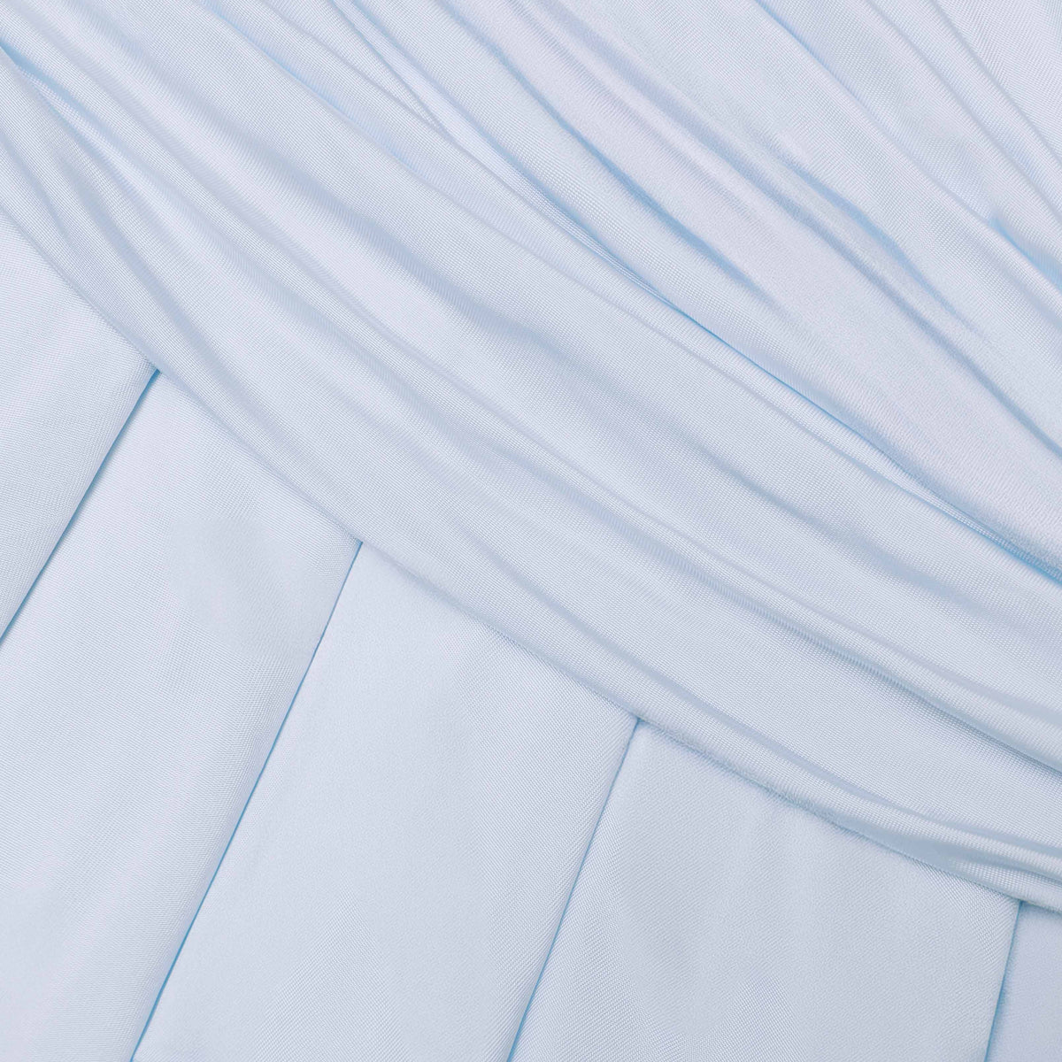 self-portrait Jersey Gathered Mini Dress in Baby Blue. size US 0/ UK 4