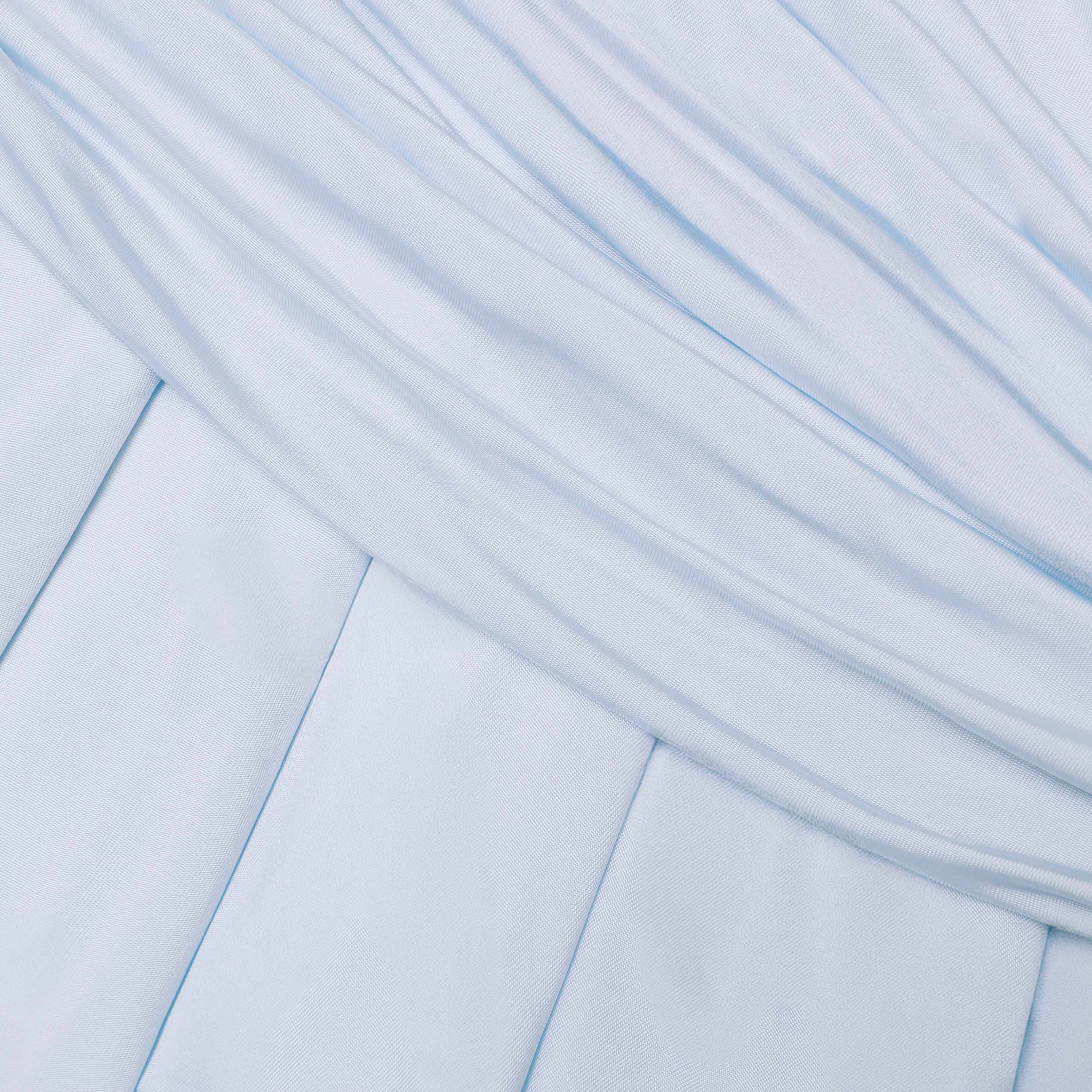 Blue Jersey Gathered Mini Dress