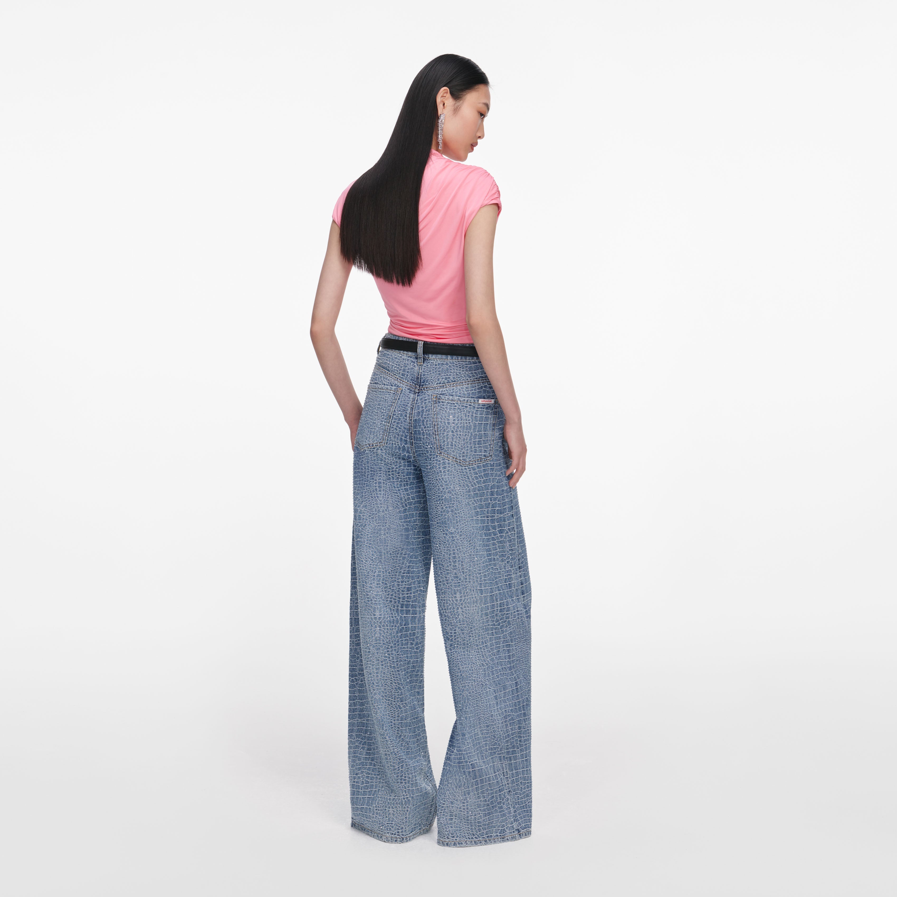 OH SO PRETTY: ジェイミー・リード Pink Jersey Gathered Top – self-portrait-US