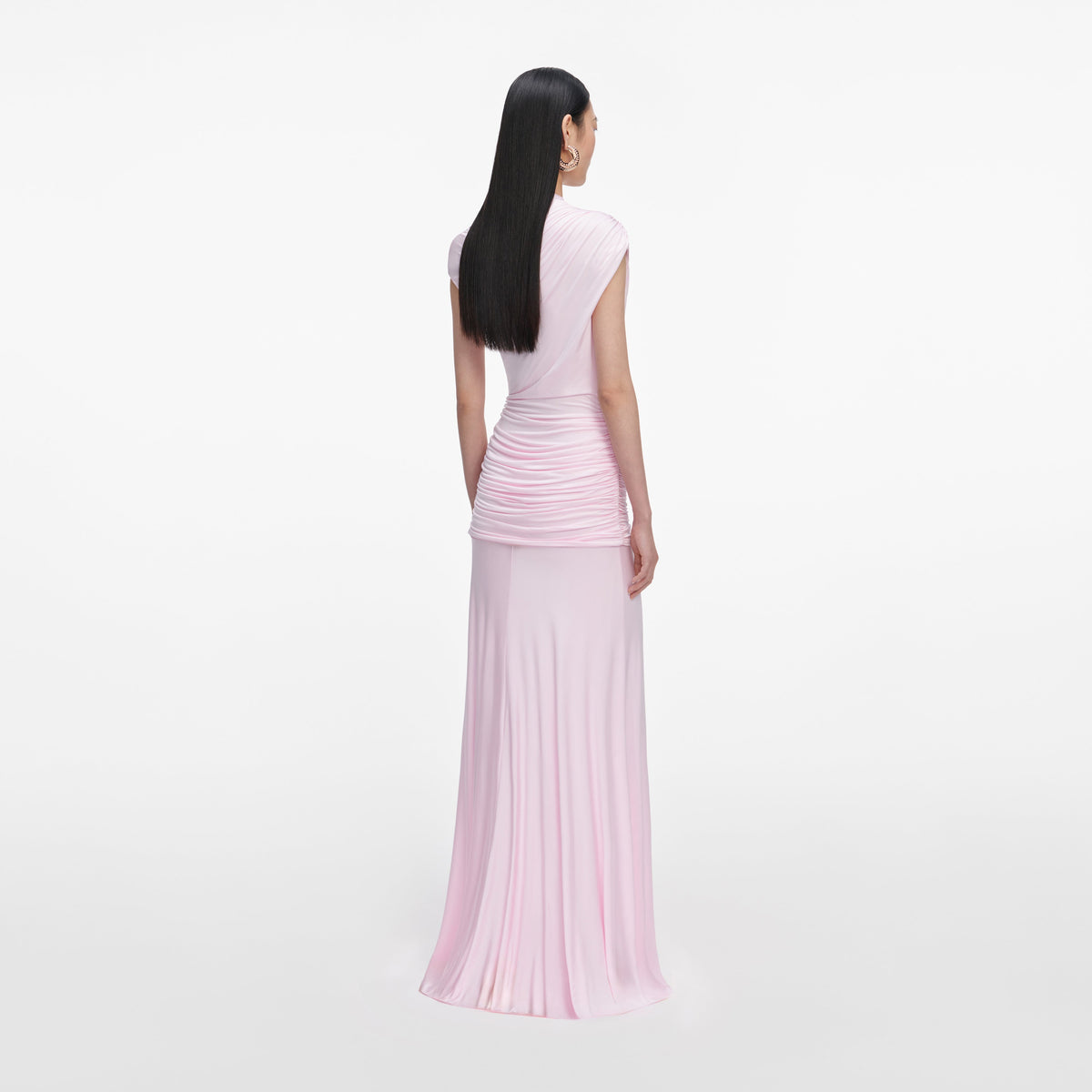 draped jersey maxi dress Women's Scarlett Asymmetric Draped Jersey Maxi Dress S/M/L/XL/Customize Red/Steel Blue MEAN BLVD Red / M