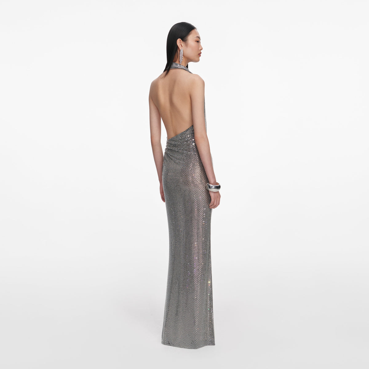 self portrait rhinestone embellished maxi dress Self-Portrait - Grey Halter noun-uniform-hub A guaranteed showstopper All Dressed Up (With Color:Violet Ombre