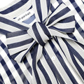 Navy Stripe Tie Neck Blouse